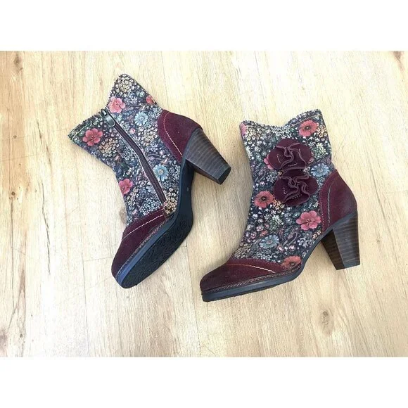 L' Atiste Simonetta Vintage Insired Sued Ankle Boots EU 37 - Picture 8 of 16